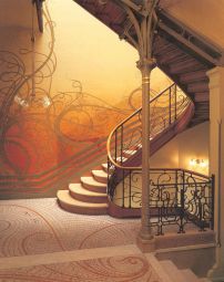 Exemple : la cage d’escalier de l’Hôtel Tassel à Bruxelles<br />Construit par V.Horta. (1892-1893).<br />