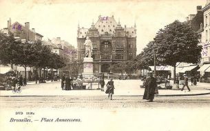 Place Anneessens vers 1900-1910 telle qu’Emile dut la connaître.